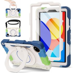 Tianyi-Étui De Protection Pour Xiaomi Redmi Pad Se 8,7"" 2024 Avec Film De Protection D'écran, Bandoulière Et Porte-Stylo, Heavy Duty Résistant Aux Chocs, Militaire Redmi Pad Se 8,7"", Support Rotatif - Neuf