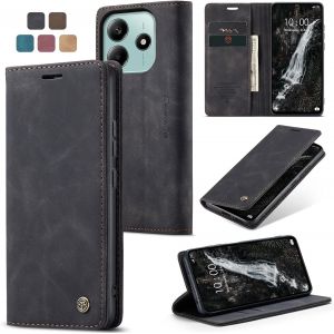 Xiaomi Note 14 5G Case Cover [Not For 4G] Shockproof Premium Pu Leather Card Slots Case Wallet Pouch With Stand Flip Function Xiaomi Note 14 5G - Black - Neuf