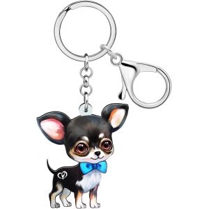 KAL-Porte-Clés Chien Mignon En Acrylique Pour Femmes Filles Kawaii Chiots Bijoux Cadeaux Pour Sac À Main Clés De Voiture Amoureux Des Chiens - Neuf