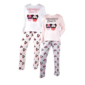 Pyjama Femme Minnie En Coton -Chaleur,Douceur Et Confort- Pack De 2 Pyjamas Hu3547 - Neuf