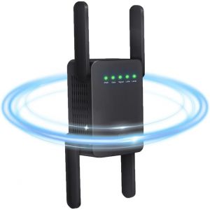 ChenQuanSarl-Répéteur Wifi, Amplificateur De Signal Wifi, Amplificateur De Signal Internet Pour La Maison, 4 Antennes, 2 Ports Lan, Amplificateur Wifi Pour Bureau Et Maison, Installation Facile - Neuf