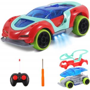 Voiture Télécommandée pour Enfants, DIY Jouet Turque RC pour Tout-Petit, Petite Voiture de Course, Meilleur Cadeau pour Anniversaire(Rouge) - Neuf