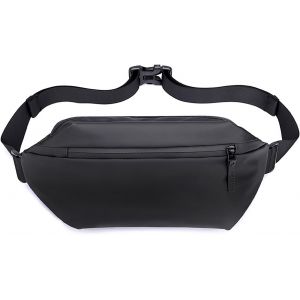 SJZG-Sac Banane Homme Femme,Sac À Bandoulière Étanche Sacs Banane Ville Avec Bandoulière Réglable Pour Hommes Et Femmes,Sac Banane Sport Pour Cyclisme Gym Balade Ville Vacances¿Noir-Pu¿ - Neuf