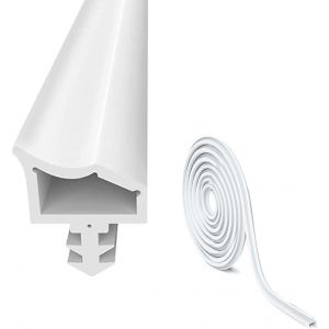 Joint de Porte Caoutchouc Contre 15M, Bruit et la Poussière Joint de Porte,Largeur de Rainure 4mm Profondeur Rainure 7mm Pliage Rainure 12mm (Blanc) - Neuf