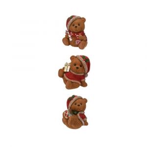 FIGURINE LED OURS BRUN DÉCO NOËL 29CM MARRON - Neuf
