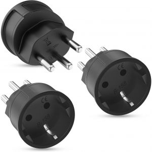 Prise Fran&ccedil;aise vers Suisse 3 pi&egrave;ces Adaptateur de Voyage Suisse, Adaptateur de Voyage Fran&ccedil;ais vers Suisse, Prise Fran&ccedil;aise vers Suisse, Prise de Voyage Suisse Maldives, Rwanda, Liechtenstein - Neuf