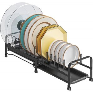 Mevronisshop-Egouttoir Vaisselle Cuisine Extensible Égouttoir À Vaisselle Avec Plateau Evier Egouttoir Petit En Metal Dish Rack Avec Pieds Antidérapants Pour Comptoir, Armoire (Noir) - Neuf