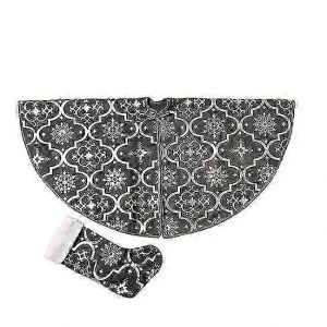 Socle de sapin unique, l&eacute;ger et durable, tapis de sapin &agrave; motif flocons de neige, d&eacute;coration de No&euml;l 2025 - Neuf