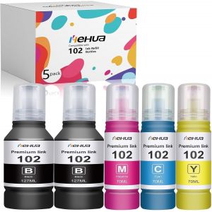 E102 Cartouches d'encre Compatible pour Epson Encre E102 Multipack pour ET-15000 ET-1810 ET-2820 ET-2851 ET-2856 ET-2865 ET-2870 ET-2871 ET-4800 ET-4850 ET-3850 2850 (Noir,Cyan,Magenta,Jaune - Neuf