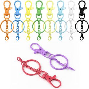 ERYI-Anneau Porte Clef,Anneaux Porte Clé,30 Pièces Porte Clef Mousqueton,Attache Porte Clé,Anneau Porte Clé,Mousqueton Porte Clé,Keychain Pour Diy - Neuf