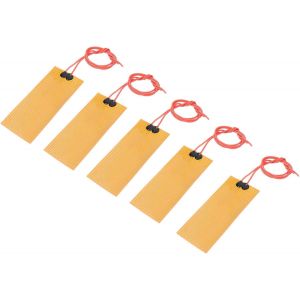 KALANKA-Plaque Chauffante en Film Chauffant, 24V 30W Coussin Chauffant en Polyimide, Film Chauffant Adhésif PI 100mmx45mm Bande Chauffante pour Température Constante, Lot de 5 - Neuf