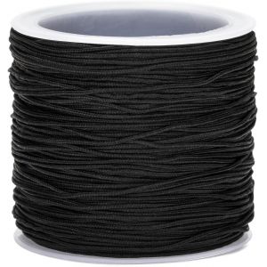 100m Fil Nylon,Cordon En Nylon 0.8mm Noir Fil Nylon Tresse Cordon Fil De Nylon Pour Perles Pour Colliers,Bracelet Perle,Bijoux Artisanat Diy - Neuf