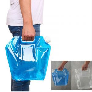 Bidon D'eau Pliable, Réservoir D'eau De 5 L, Pliable Avec Robinet, Poche À Eau Portable, Poche À Eau Pour Eau Potable, Rangement D'urgence En Camping, Sorties En Plein Air, Bleu - Neuf