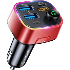 Transmetteur Fm Bluetooth 5.3 Voiture, 48w Max(Pd 36w Et 12w) Bluetooth Adaptateur De Charge Deux Usb Pour Voiture, Radio Sans Fil, Affichage Led, Appels Mains Libres, Support Clé Usb 64gb - Neuf
