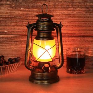 Pack Vintage Led Lanterne De Camping Pour Halloween Décoration, Plein Air Lanterne À Suspendre, À L'intérieur De La Danse De La Flamme Avec Double Modes De Lumière La Nuit - Neuf