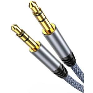 BHHBB-Câble Jack Audio 3.5mm Mâle vers Mâle [1.2m], Cable Auxiliaire stéréo en Nylon Tressé Haute Qualité, pour Casque, Voiture, Haut-parleur, Autoradio, Smartphones, MP3 - Neuf