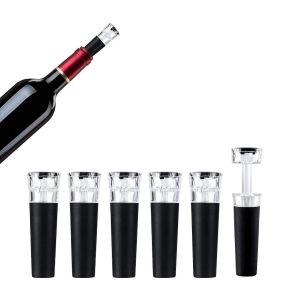 Lot De 6 Bouchons De Bouteille De Vin, Bouteille De Champagne, Bouchon De Vin, Pompe &Agrave; Vide, R&eacute;utilisables, Anti-Fuite Et Se - Neuf