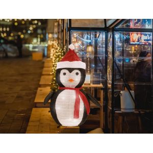 D&eacute;coration lumineuse pingouin de No&euml;l d'int&eacute;rieur de 70 cm - Neuf