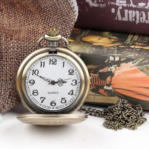 Montre De Poche Doctor Who Dr. Who Pocket Montres Hommes Cha&icirc;ne &Agrave; Quartz Cadran Blanc Antique Full Hunter (Bronze)-Yu - Neuf
