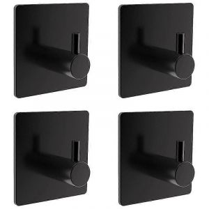 Crochet de salle de bain noir Crochets adh&eacute;sifs Crochets en acier inoxydable,adapt&eacute;s aux chambres,salons,articles - Neuf