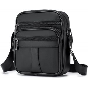 TIANYI-Sacs Bandoulière Homme Sacoche en Cuir Petite Sacs à Main Homme Sac Porté Epaule Travers Sac Homme Bandouliere pour Affaires Sac Besace pour Les Loisirs - Neuf