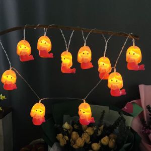 1.65M 10 LED Chambre d'enfant Animal Mignon Sirène Guirlande Lumineuse pour Vacances Mur Fenêtre Arbre Fête Cour Jardin Salon Dortoir Décor (Sirène rose) - Neuf