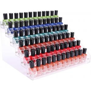 Rangement Vernis a Ongle à 6 Niveaux,Acrylique Transparent presentoir etagere organisateur vernis a ongles,support parfum,présentoir maquillage Jusqu`à 96 Vernis Standard - Neuf