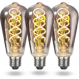 Ampoule Led E27 Vintage Blanc Chaud, Ampoule E27 Vintage Dimmable Spiral Led Filament 4w Lumi&egrave;re Douce, Ampoule Vintage Edison Convient Au Salon, Chambre &Agrave; Coucher, Couloir, Patio, Etc. - Neuf