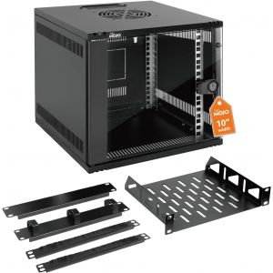 Armoire De Donn&eacute;es Murale 6U - 330 Mm De Large - 330 Mm De Profondeur - Avec Rack - Plaque &Agrave; Brosse - Organisateur De C&acirc;bles Pour Appareils Av/It - Neuf