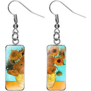 Boucles D'oreilles Tournesol Van Gogh Bijoux De Mode Collections Célèbres Boucles D'oreilles Simples Cadeaux Faits À La Main[H782] - Neuf