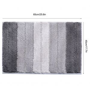 Hjlian Tapis Antiderapant En Fibre Ultrafine, Absorbant L'eau, Pour Salle De Bain Et Salon (Gris Degrade) - Neuf