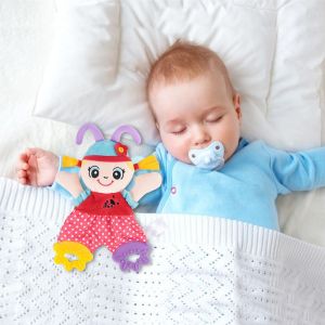 Hochet Doux Pour Bebe, Motif Dessin Anime Mignon, Serviette A Bascule, Jouet Pour Enfant, Hochet De Lit (Fille 1) - Neuf