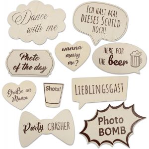 CHECARZHN--NO1-Boîte À Photos Accessoires De Mariage, Panneaux En Bois Avec Dictons, Accessoires De Mariage Pour Photo Booth Et Boîtes Photo Comme Accessoires De Décoration De Mariage - Neuf