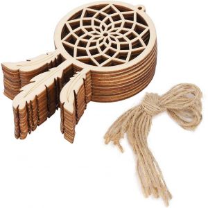 Kits D'attrape-rêves En Bois Bricolage,20 Pièces Pendentif D'ornement Attrape-rêves En Bois Innovant Artisanat D'art Bricolage Décoration de la Maison - Neuf