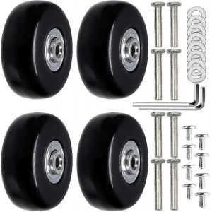 Pack De 4 Roues De Remplacement Avec Essieux,Roulettes Universelles De Valise Pi&egrave;ces De R&eacute;paration De Roue De Valise - Neuf