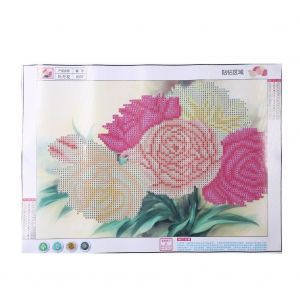 Kit De Broderie Diamant 5d Motif Pivoines, Broderie Au Point De Croix, Decoration D'interieur - Neuf