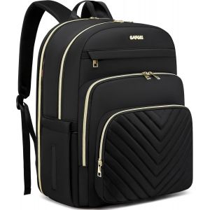 LETNERNY-Sac À Dos Convertible Pour Ordinateur Portable Portefeuille Pour Femmes Et Hommes Avec Port Usb Sac À Dos Matelassé Imperméable Noir - Neuf