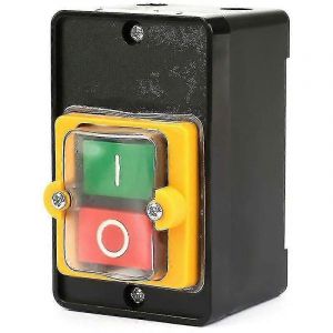 Interrupteur à bouton-poussoir étanche 220V / 380V 10A Contrôle de l'alimentation monophasé / triphasé On/Off avec boîtier pour équipement de machine-outil industrielle - Neuf
