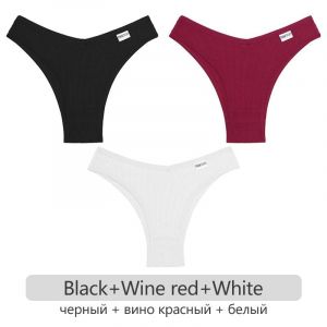 3 Pièces/Ensemble Femmes Coton Culotte Brésilienne S-Xl Style Gaufré Caleçon Dames Sous-Vêtements En Coton Confortable Doux Femme Lingerie.Set 1.L - Neuf