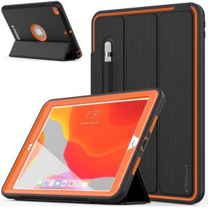 D-Fence Coque Pour Ipad 10.2 2021/2020/2019 [9&Egrave;me / 8&Egrave;me / 7&Egrave;me G&eacute;n&eacute;ration] Housse &Eacute;tui Rigide, Protection Antichoc Avec Support + Protection &Eacute;cran Compatible Avec Ipad 10.2 [Orang[SEL6274237] - Neuf