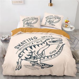 Microfibre Housse De Couette X Doux Confortable X Cm Parure Lit Personne Fille Skateboard Housse De Couette Personne Enfant + X Taies D'oreiller Xcm - Neuf