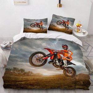 Housse De Couette Moto X Enfant Ado Fille D Sport Extr&iquest;&ordm;me Parure De Lit Personne Microfibre Pi&iquest;&iquest;Ces Housse De Couette Avec Fermeture &iquest;&iquest;Clair+ T - Neuf