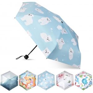 Mini Parapluie Pliant, Parapluie De Voyage Pliable Parapluie Homme Femme Parapluies Pliants, Manuel Compact R&eacute;sistant Au Vent Parapluie Poign&eacute;e En Alliage Compact Et Fort En Aluminium - Neuf