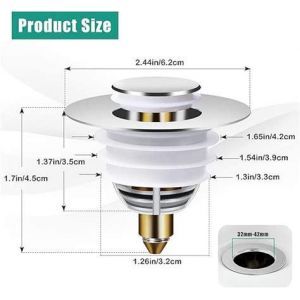 Bouchon D'&eacute;vier Universel, Bouchon D'&eacute;vier &Agrave; Clapet Avec 2 Joints Pour - Neuf