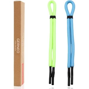 Bracelet De Lunettes De Sport Flottant En Néoprène - Brille Dans L'obscurité - Réglable Avec Câble - Bande De Lunettes De Sport Imperméable Et Maintien Ferme, Jaune Et Bleu - Neuf