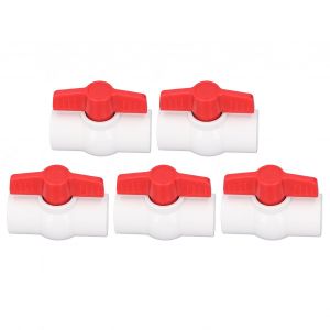 XYONG Lot de 5 robinets a boisseau spherique d'alimentation en eau en plastique PVC, interrupteur a vis, raccords rapides pour tuyaux, diametre interieur 32 mm - Neuf