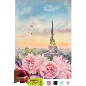 Ayuhr-Diamond Painting Mosaïque Diy 5d Set | Tour Eiffel De Paris | Broderie | Point De Croix | Peinture Diamant Par Numéros | Home Décor Mural | Peinture Décoration | Arts Craft - Neuf