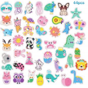 Oayew-Autocollants Diamant Kits, 44pcs Diamond Painting Stickers 5d Kit Peinture Enfant Mosa&iuml;que Diamant Autocollant De Peinture Diamant Kit De Bricolage Broderie Diamant Pour Enfant D'anniversaire - Neuf