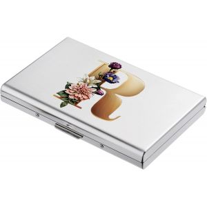 KALANKA-® Porte Cartes de Crédit, Portefeuille Fin en Métal avec Blocage RFID, Design Tendance et Motifs Artistiques, pour Homme et Femme. (6 Cartes/Argent/R) - Neuf