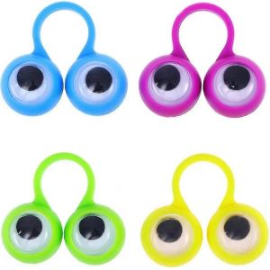 Lot de 12 marionnettes à doigts et yeux, anneaux, globes oculaires, jouets pour enfants, fête d'Halloween (couleur aléatoire) - Neuf